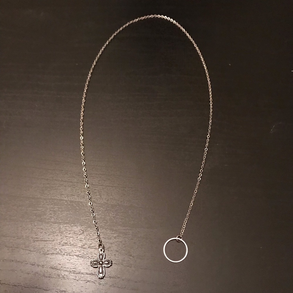Loop Lariat Cross Pendant - Handmade Necklace - Picture 4 of 4
